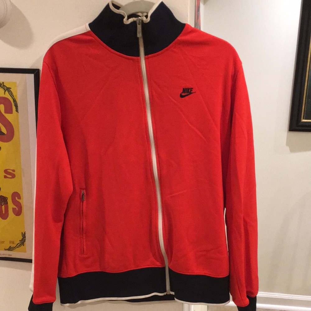 Mens Large Nike Red-Blue Retro Jumpsuit Jacket